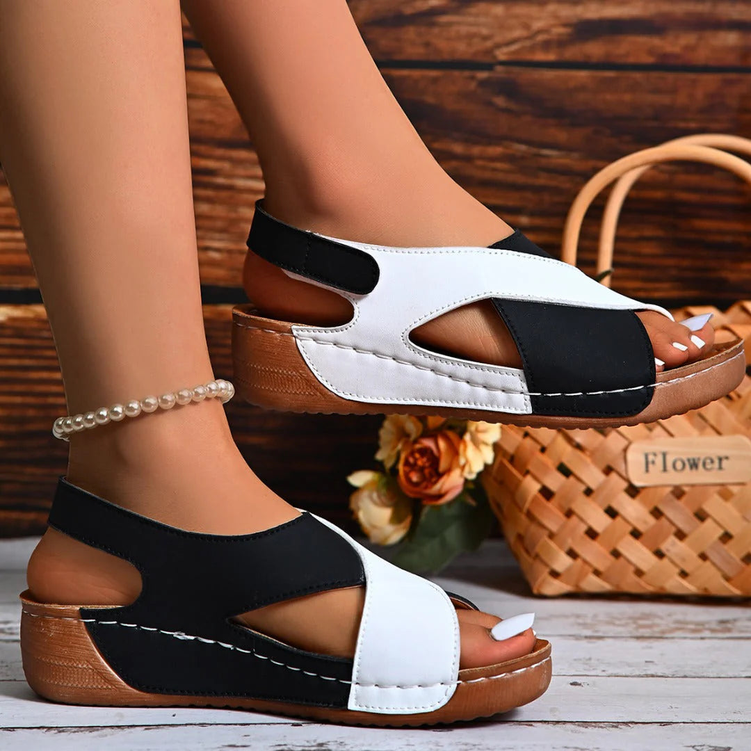 Ultrabequeme Orthopädische Sandalen - Damen Sandalen Keilabsatz Plateau Sandaletten