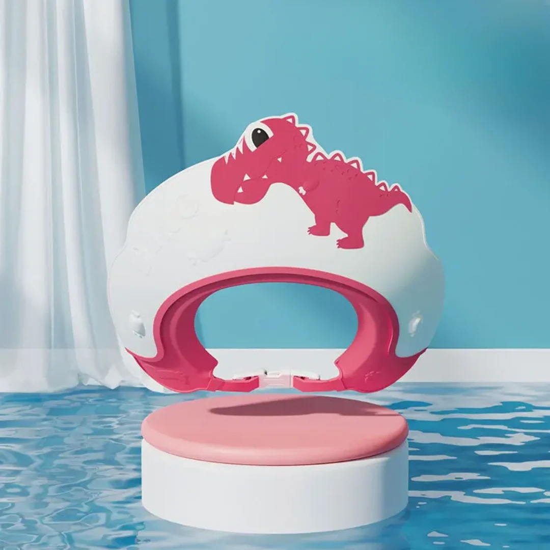 SplashSafe Dino | Wasser und Shampoo-sichere Badekappe