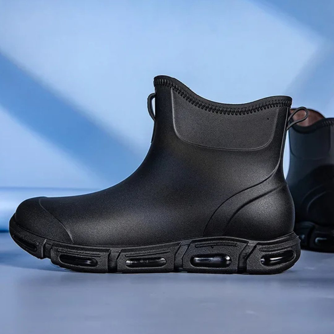 Regenstiefel für den Herbst - Hohe Wasserdichte PVC Gummistiefel mit rutschfester Sohle für Herren