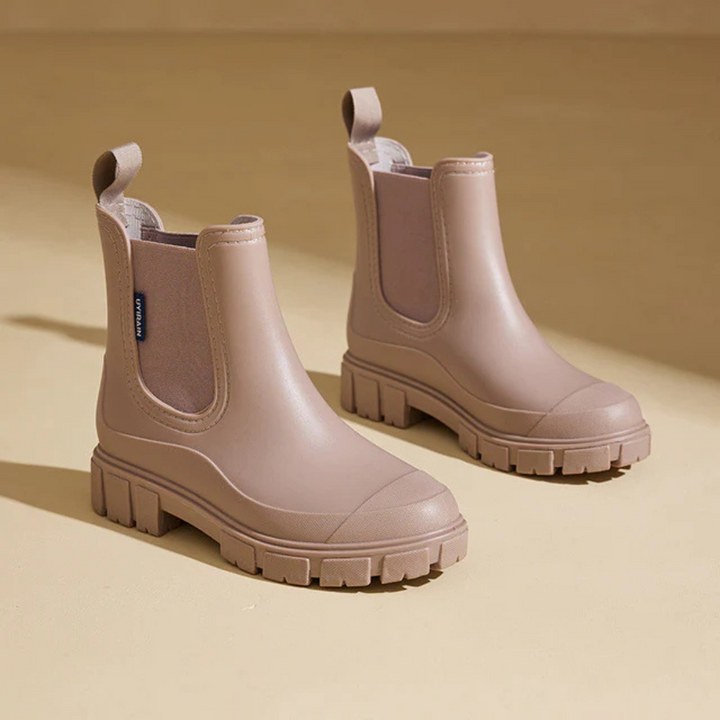 Regenstiefel für den Herbst - Halbhohe wasserdichte Gummistiefel mit rutschfester Sohle für Damen