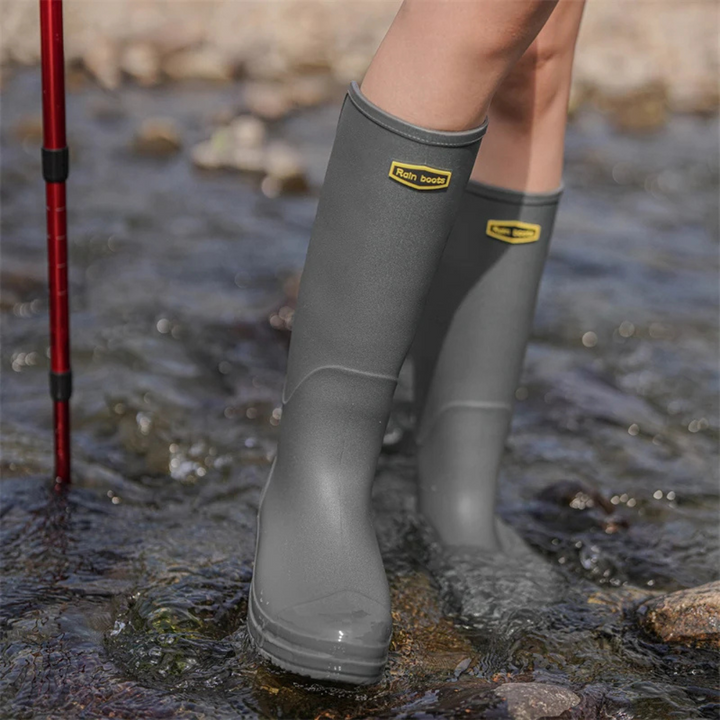 Regenstiefel für den Herbst - Wasserdichte PVC Gummistiefel mit rutschfester Sohle für Damen