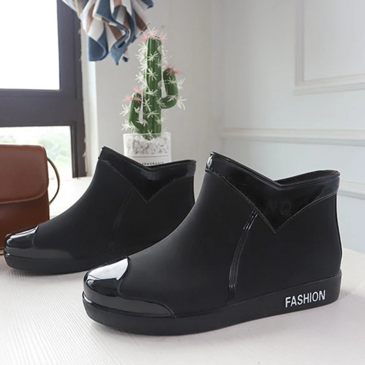 Regenstiefel für den Herbst - Wasserdichte Ankle Gummistiefel mit Reißverschluss für Damen