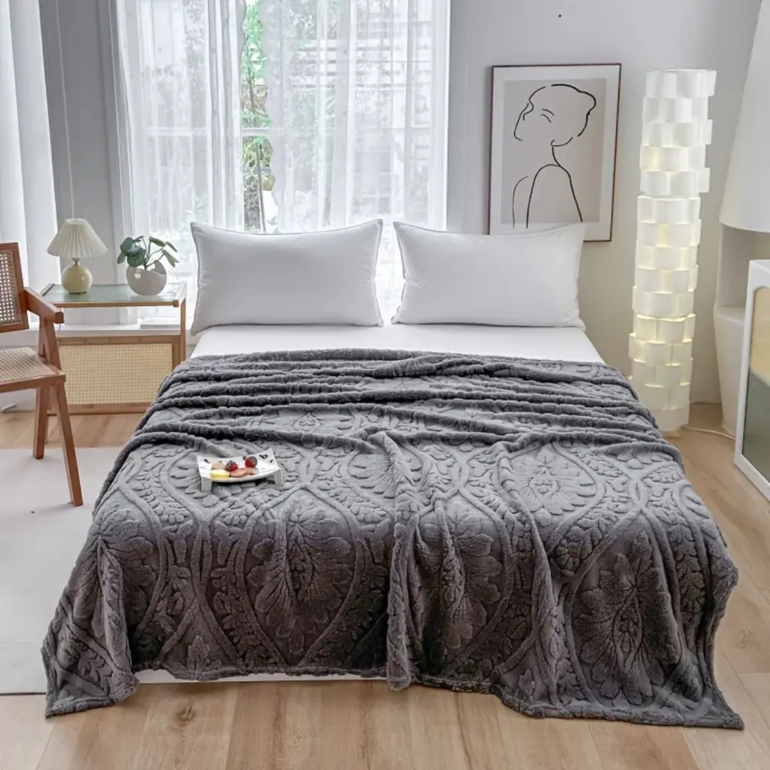 Paris Weave Jacquard Fleece-Decke | Französische Kuscheldecke mit geometrischem Muster