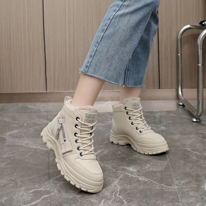 Stiefel Sneaker für den Herbst - Stylische halbhohe warme Stiefel für Damen