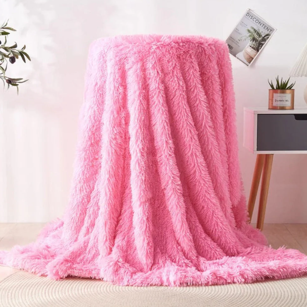 Flauschige Kunstpelz-Wohndecke | Ultraweiche Kuscheldecke mit doppelseitiger Textur