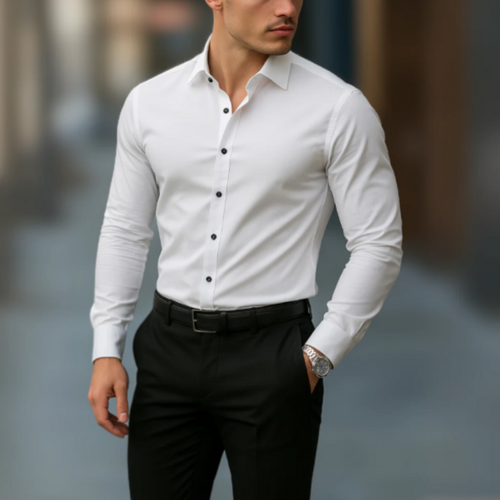 Hemd für Herren - Slim Fit Sommer-Businesshemd mit Stretch
