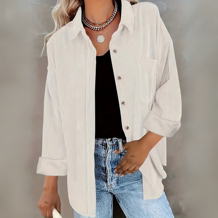 Cordhemd für den Herbst - Stilvolle Rippenflanell Hemdbluse für Damen