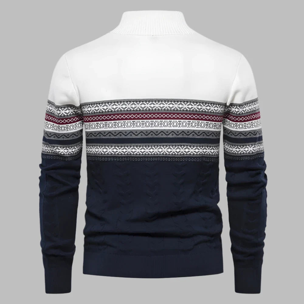 Valenzo Gestreifter Pullover | Herrenpullover mit gestreiftem Strickmuster