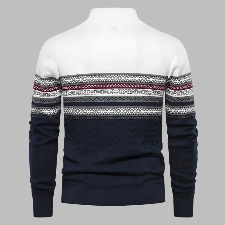 Valenzo Gestreifter Pullover | Herrenpullover mit gestreiftem Strickmuster