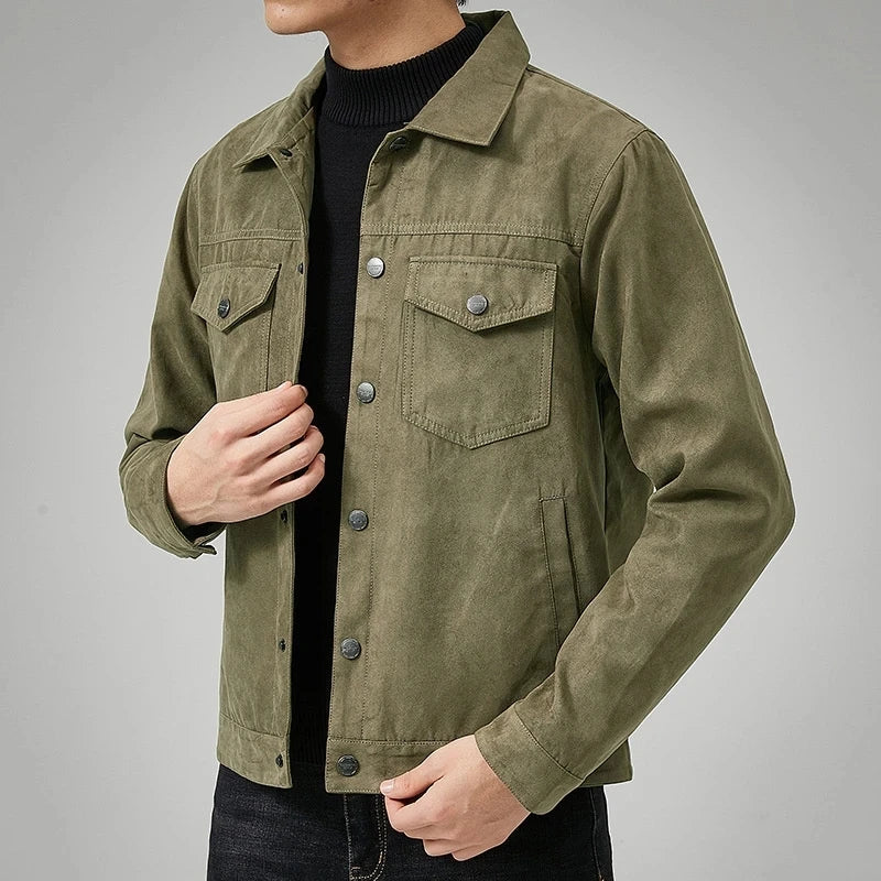 David Suede Jacke | Casual Herrenjacke aus Wildleder mit Kragen