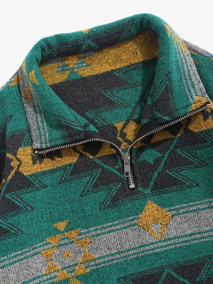 Tiamo Nordic Zip Pullover | Bequemer norwegischer Herrenpullover mit Reißverschluss