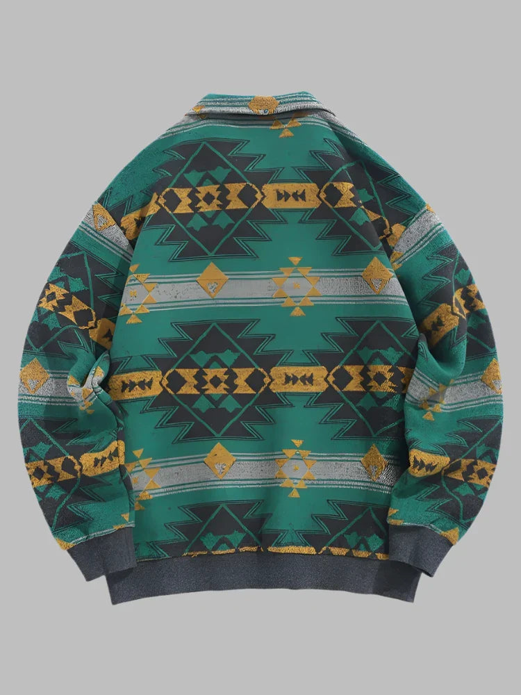 Tiamo Nordic Zip Pullover | Bequemer norwegischer Herrenpullover mit Reißverschluss