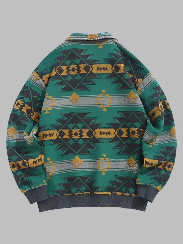 Tiamo Nordic Zip Pullover | Bequemer norwegischer Herrenpullover mit Reißverschluss