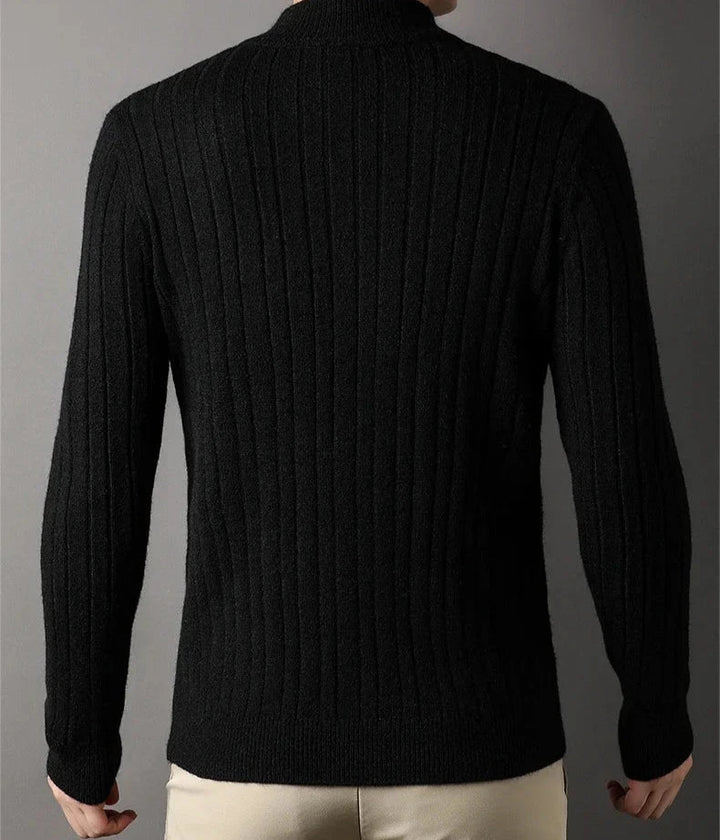 Maximus Half-Zip Zopfpullover | Eleganter Herrenpullover mit Reißverschluss