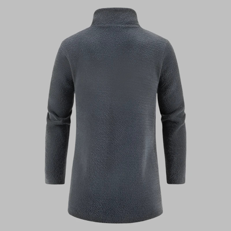 Dave Fleece Pullover | Bequemer Langer Fleece-Pullover mit Reißverschluss für Herren
