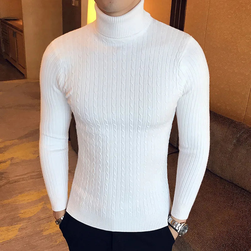 Damien Pullover | Klassischer Herren Strickpullover mit Zopfmuster
