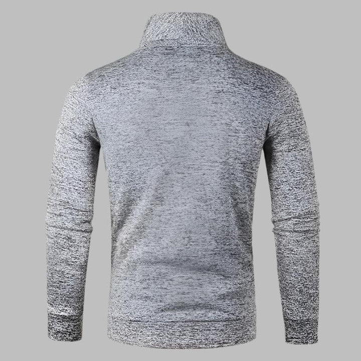 Luciano Zip Pullover | Lässiger Herrenpullover mit Wildlederdetails und Reißverschluss