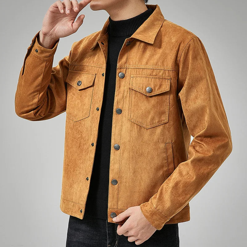 David Suede Jacke | Casual Herrenjacke aus Wildleder mit Kragen