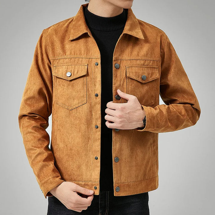 David Suede Jacke | Casual Herrenjacke aus Wildleder mit Kragen