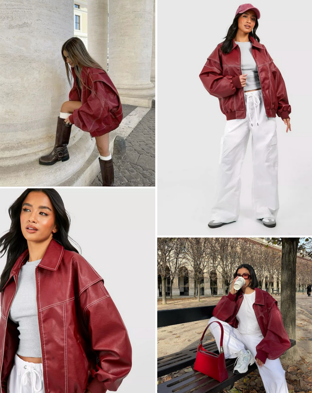 Helga Jacke | Stilvolle Lederjacke mit Umlegekragen und Reißverschluss-Design