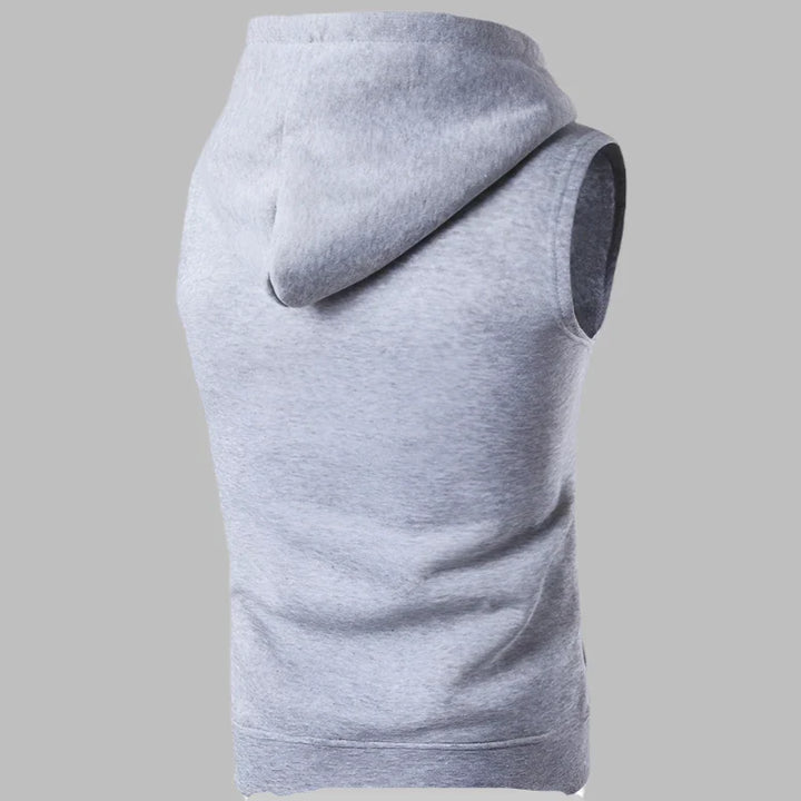 Philiph T-Shirt Hoodie | Ärmelloser Herren-Hoodie mit Kapuze und Reißverschluss