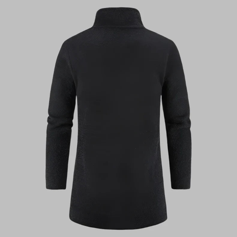 Dave Fleece Pullover | Bequemer Langer Fleece-Pullover mit Reißverschluss für Herren