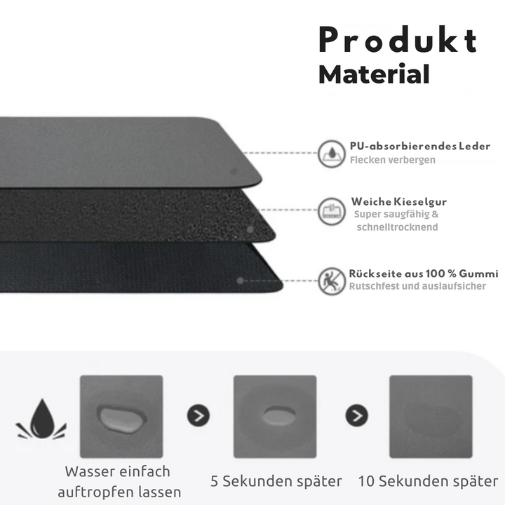 Schnelltrocknende Küchen-Abtropfmatte | Hochsaugfähige Abtropfmatte aus Diatomit