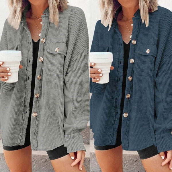 Cordhemd für den Herbst - Oversized Rippenflanell Hemdbluse für Damen