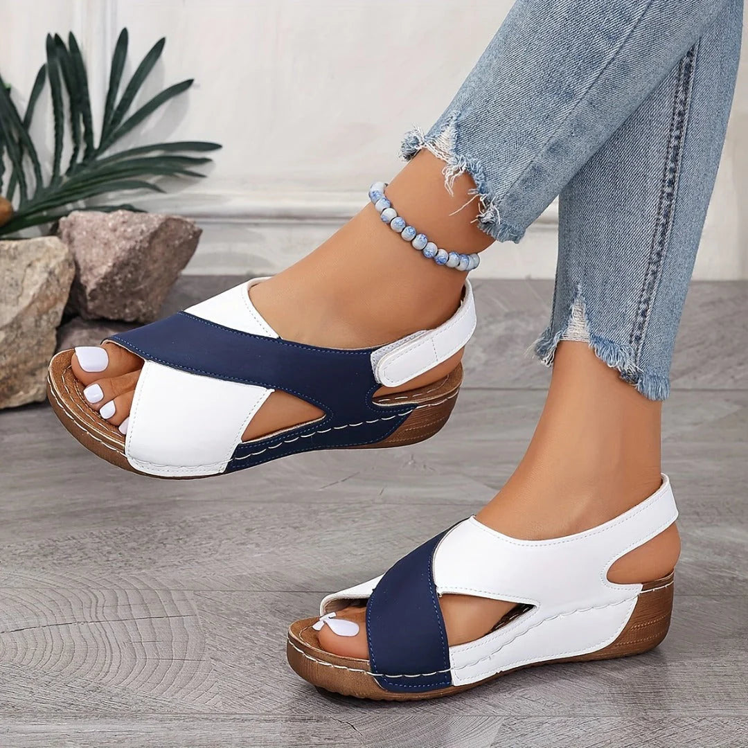 Ultrabequeme Orthopädische Sandalen - Damen Sandalen Keilabsatz Plateau Sandaletten