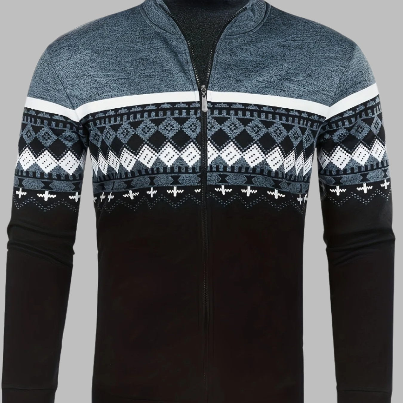 Edvard Nordic Weste | Norwegischer Strickpullover mit Reißverschluss für Herren