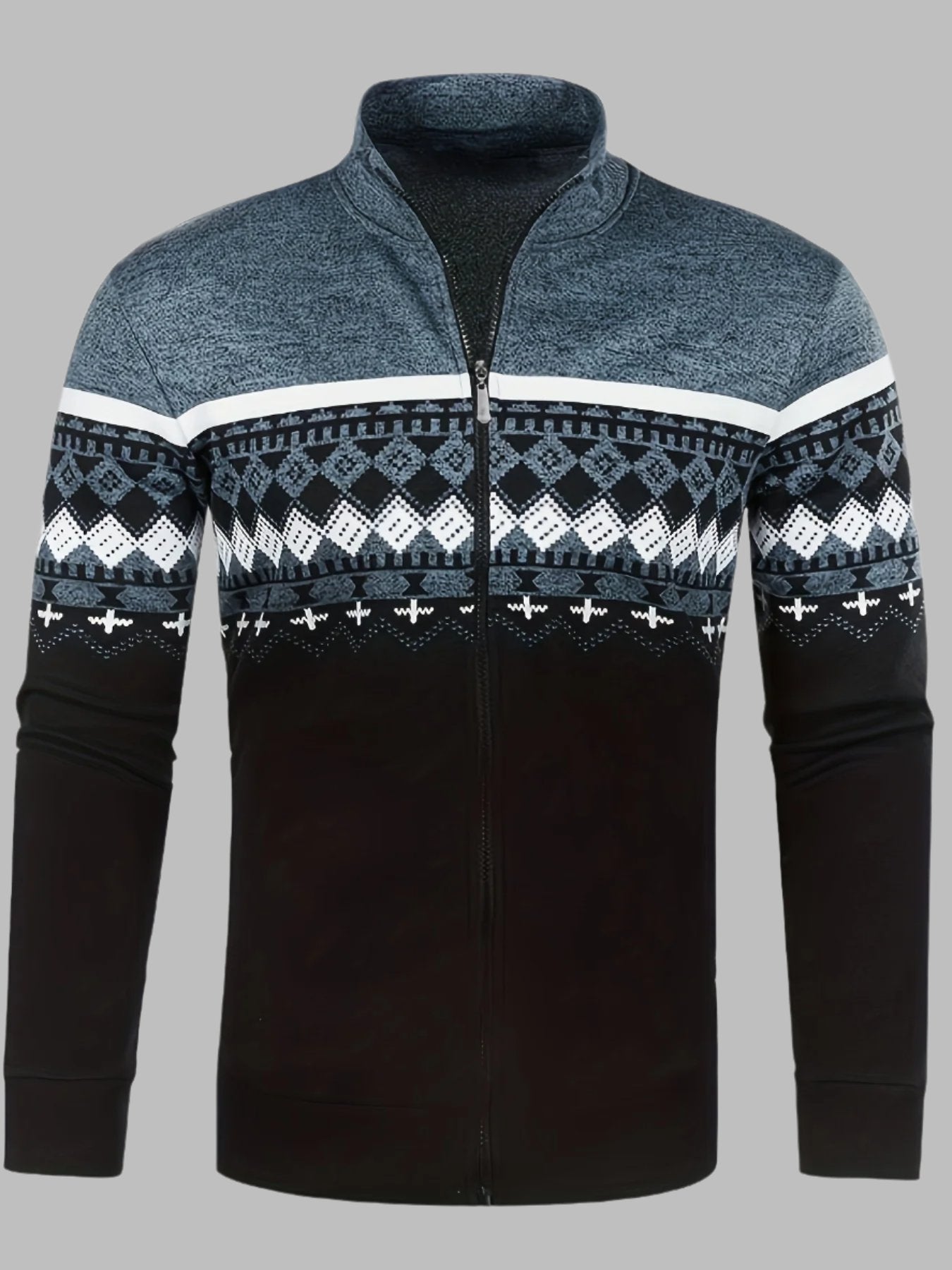 Edvard Nordic Weste | Norwegischer Strickpullover mit Reißverschluss für Herren
