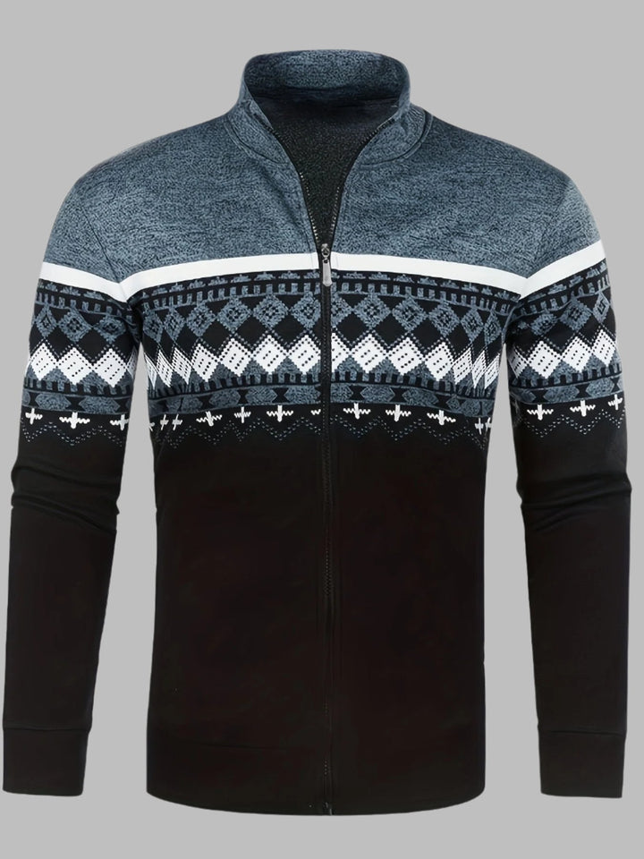 Edvard Nordic Weste | Norwegischer Strickpullover mit Reißverschluss für Herren