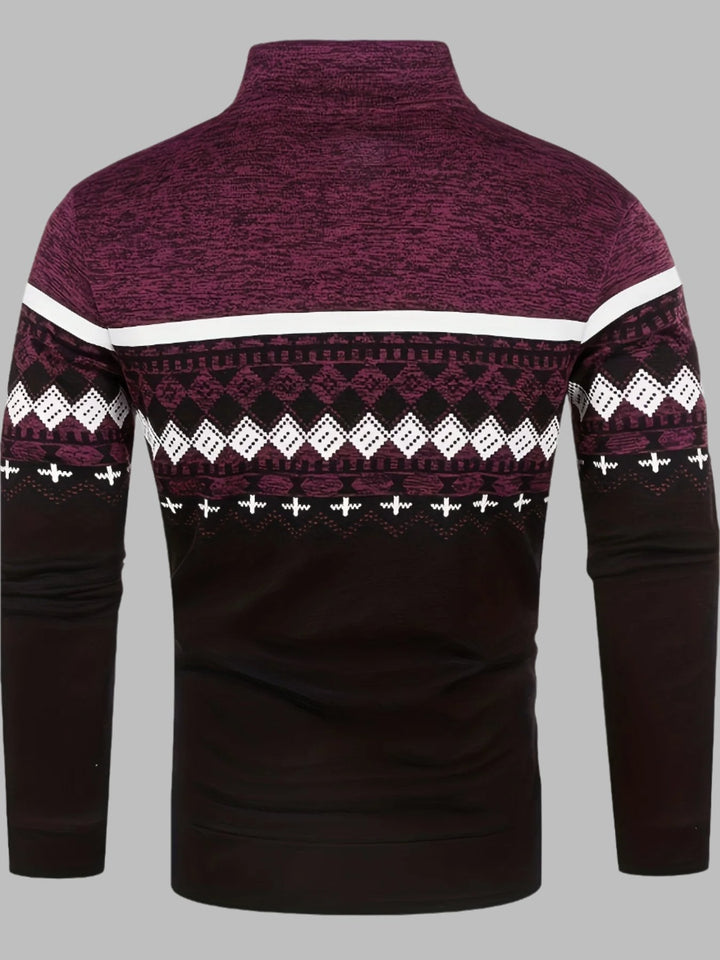 Edvard Nordic Weste | Norwegischer Strickpullover mit Reißverschluss für Herren