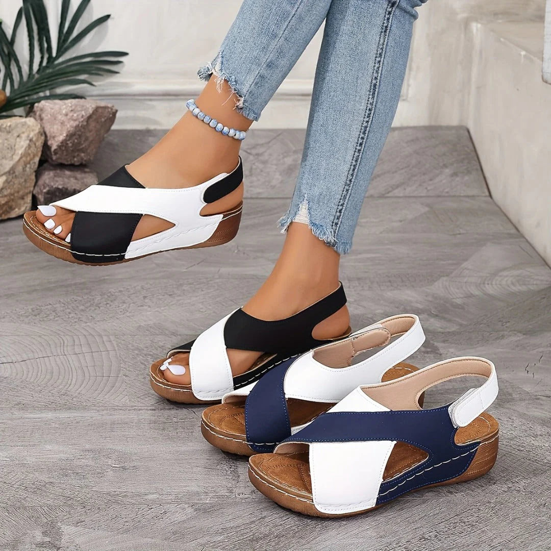 Ultrabequeme Orthopädische Sandalen - Damen Sandalen Keilabsatz Plateau Sandaletten