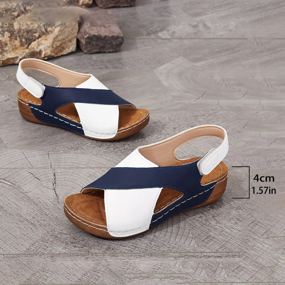 Ultrabequeme Orthopädische Sandalen - Damen Sandalen Keilabsatz Plateau Sandaletten