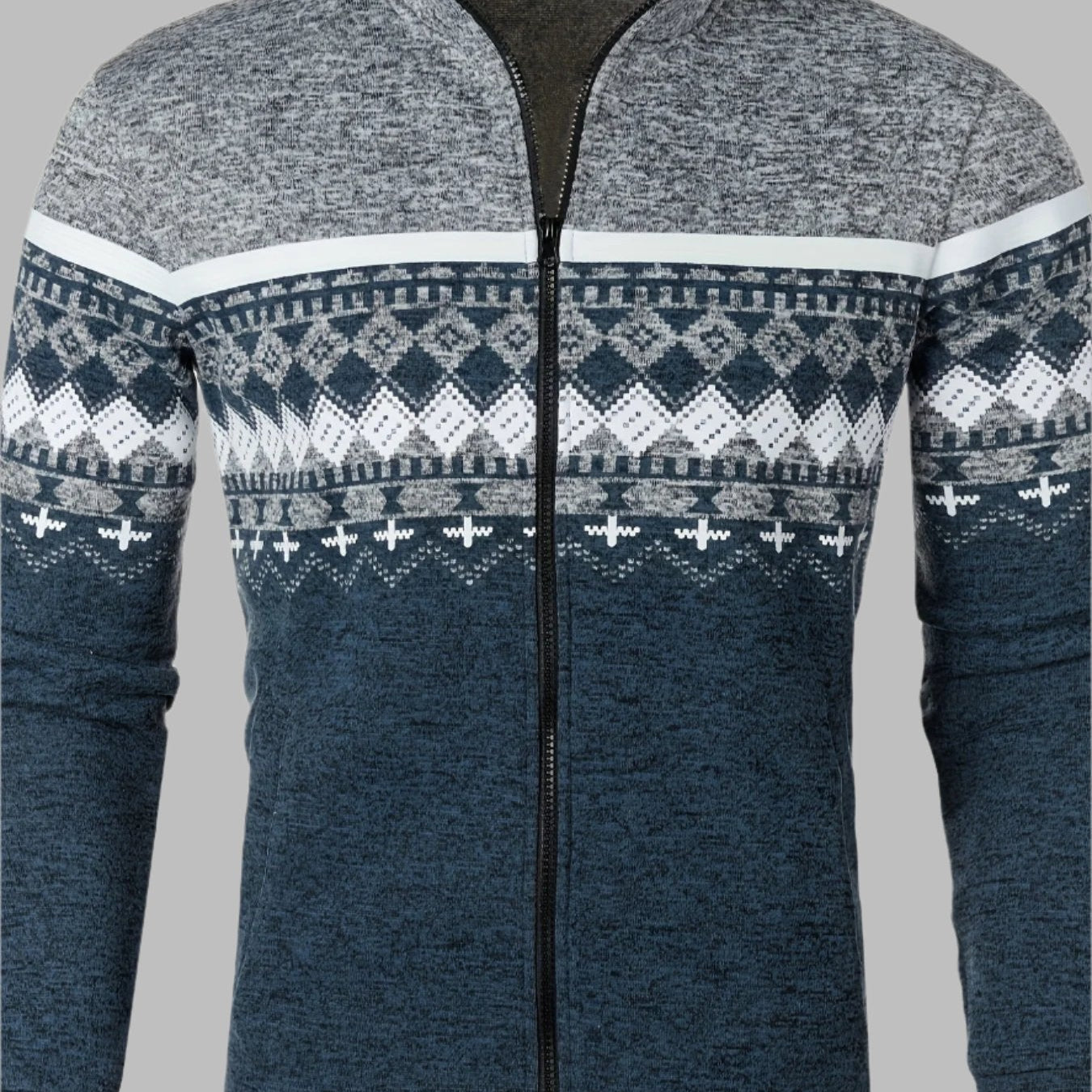 Edvard Nordic Weste | Norwegischer Strickpullover mit Reißverschluss für Herren