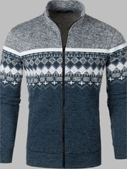 Edvard Nordic Weste | Norwegischer Strickpullover mit Reißverschluss für Herren