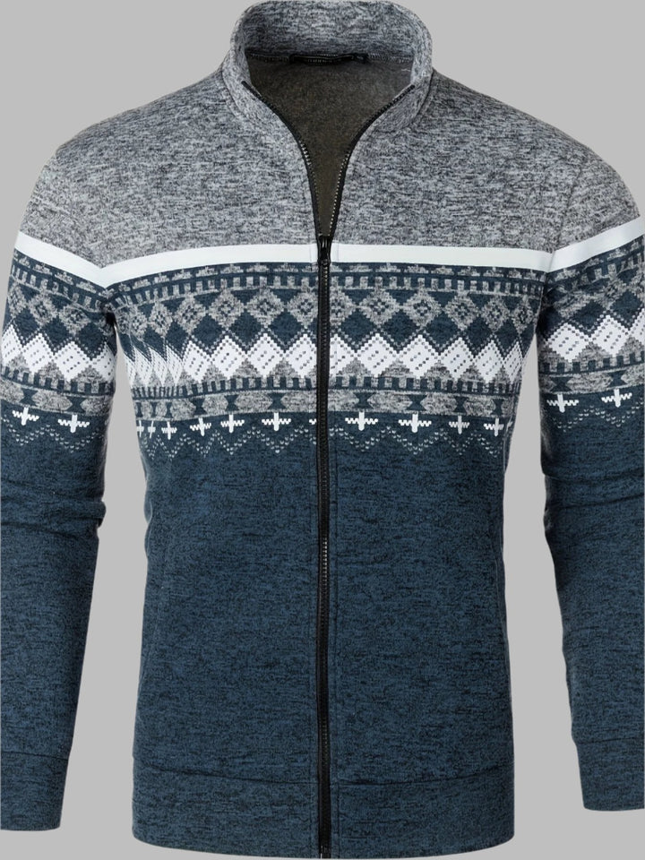 Edvard Nordic Weste | Norwegischer Strickpullover mit Reißverschluss für Herren